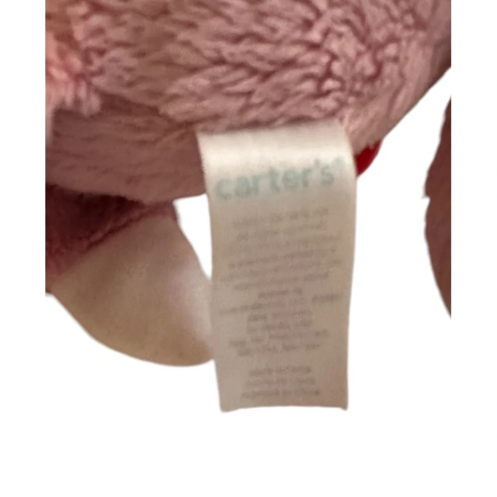 Carter's Plush Stuffed Pink Polka Dot Fox Lovey Activity Toy Rattle Teether Crib